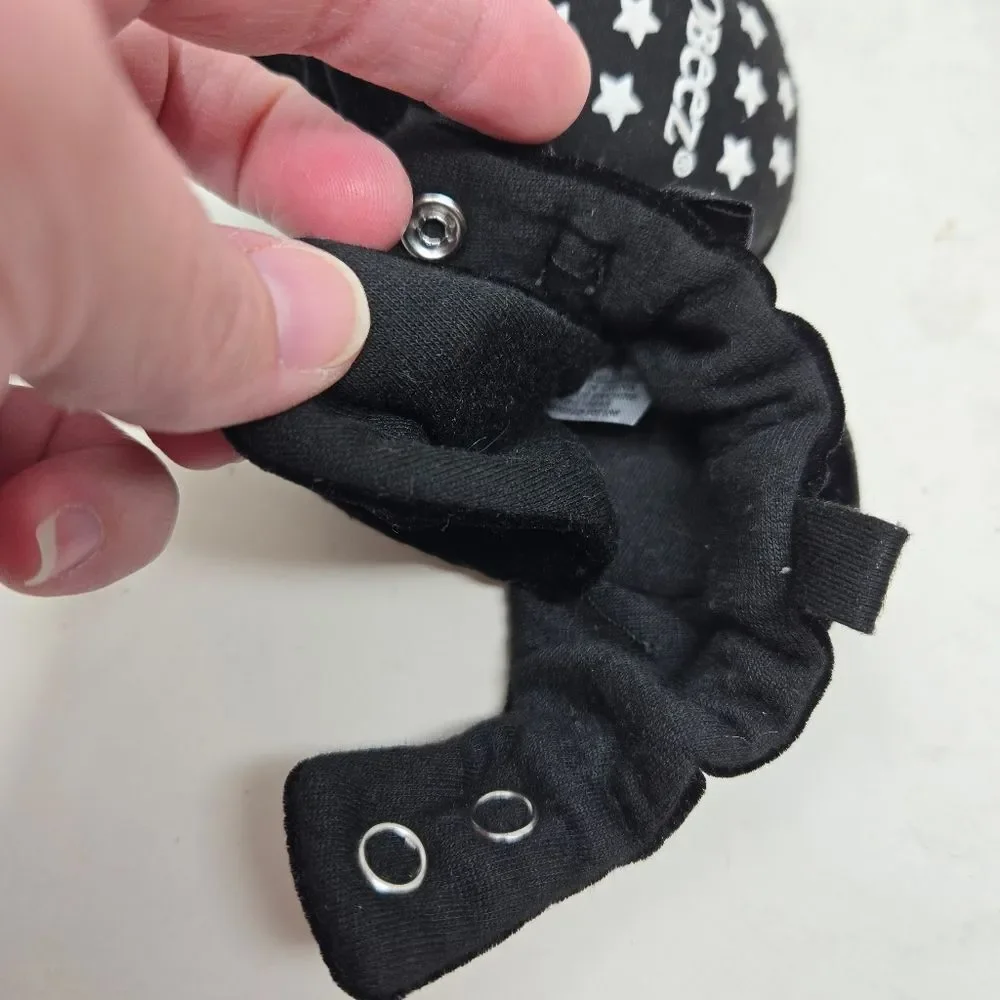 ROBEEZ Elegant Black Velvet Bow Baby Shoes Slippers 0-3‎ Months